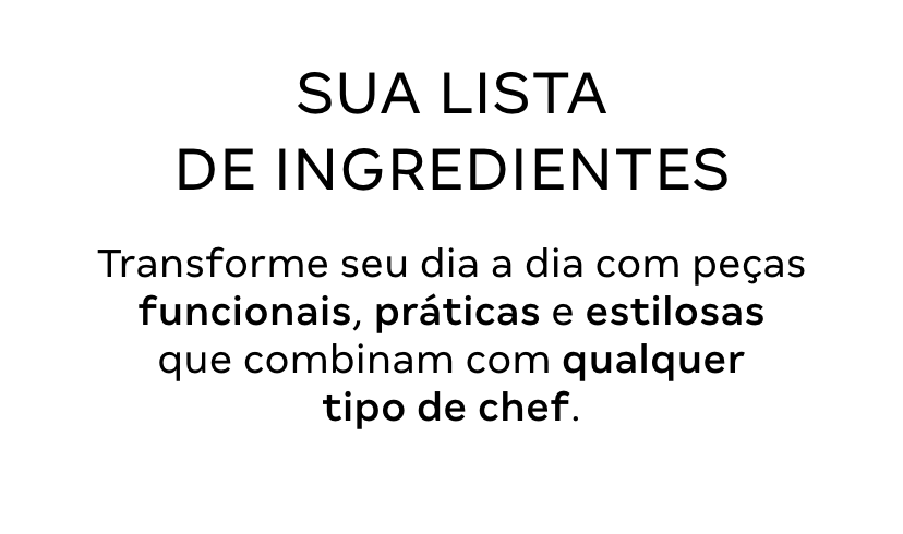 Sua lista de ingredientes