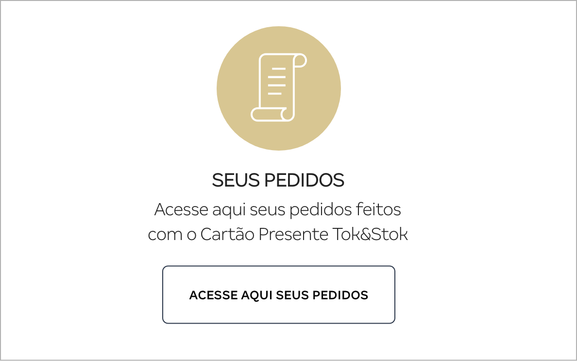 Seus pedidos cartão presente