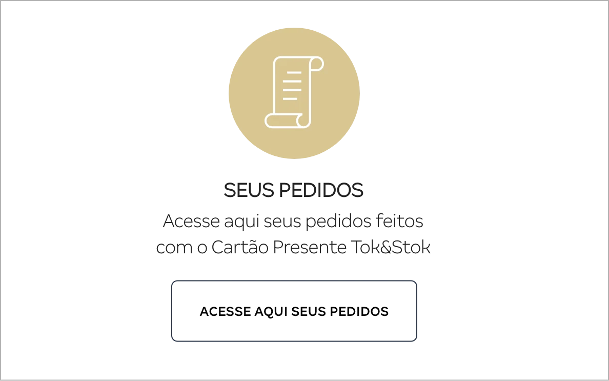 Seus pedidos cartão presente